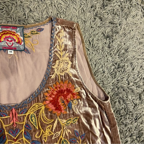 Johnny Was NEW Simona Embroidered Rayon Silk Velvet Dress Size M - Picture 13 of 14